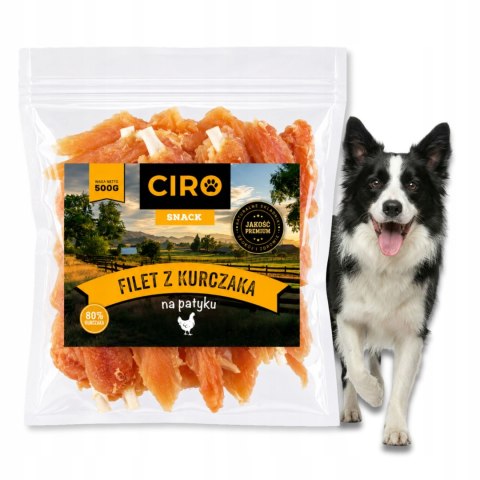GRYZAK DLA PSA Ciro Filet z Kurczaka na Patyku 500 g Suszony Miękki