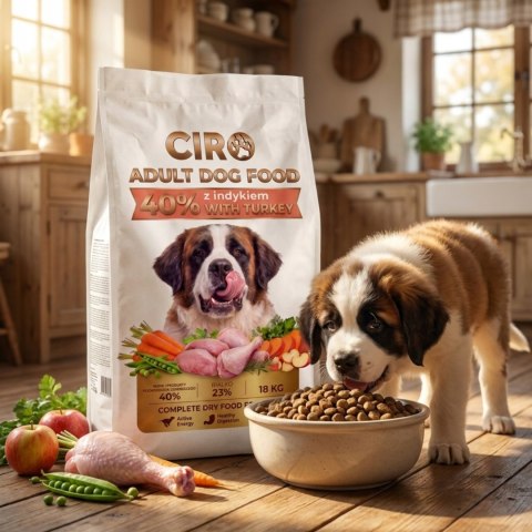 KARMA DLA PSA Ciro Indyk 18 kg Wysokobiałkowa dla Dużych Ras Adult