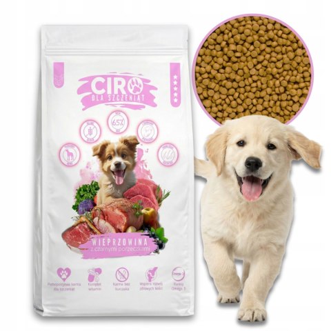 KARMA DLA PSA Ciro dla szczeniaków Wieprzowina Porzeczka 5 kg Bezzbożowa