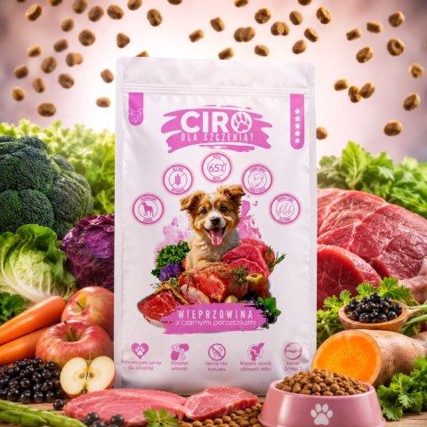 KARMA DLA PSA Ciro dla szczeniaków Wieprzowina Porzeczka 5 kg Bezzbożowa