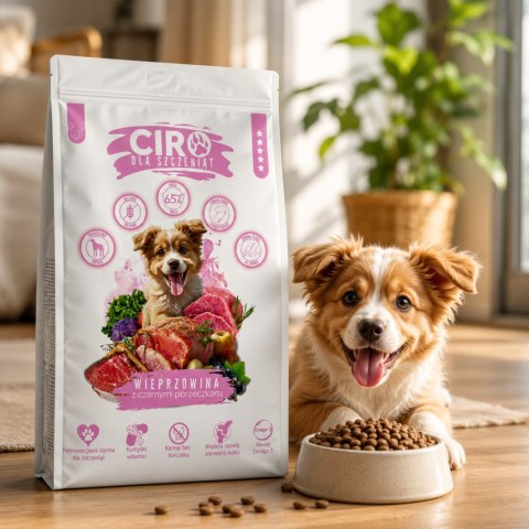 KARMA DLA PSA Ciro dla szczeniaków Wieprzowina Porzeczka 5 kg Bezzbożowa