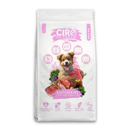 KARMA DLA PSA Ciro dla szczeniaków Wieprzowina Porzeczka 5 kg Bezzbożowa