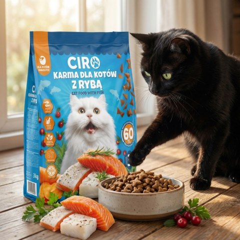 KARMA SUCHA DLA KOTA PO STERYLIZACJI 3KG PREMIUM Z RYBĄ ADULT