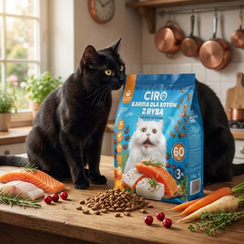 KARMA SUCHA DLA KOTA PO STERYLIZACJI 3KG PREMIUM Z RYBĄ ADULT