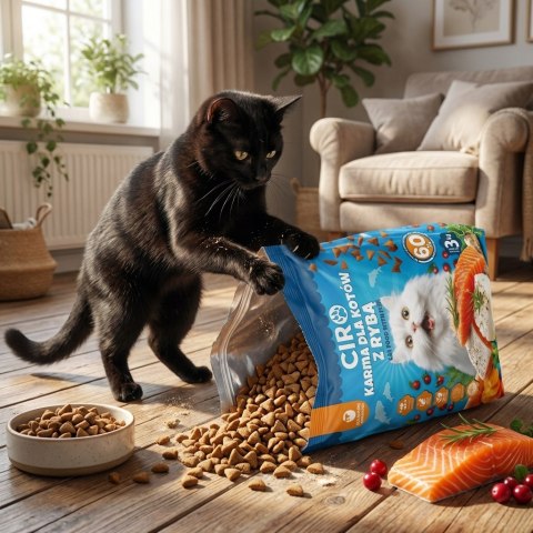 KARMA SUCHA DLA KOTA PO STERYLIZACJI 3KG PREMIUM Z RYBĄ ADULT