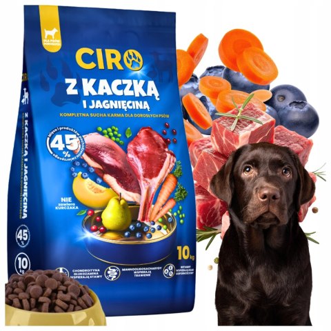 KARMA SUCHA DLA PSA KACZKA JAGNIĘCINA DUŻE RASY PSY DOROSŁE CIRO ADULT 10KG