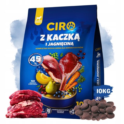 KARMA SUCHA DLA PSA KACZKA JAGNIĘCINA DUŻE RASY PSY DOROSŁE CIRO ADULT 10KG