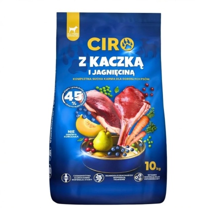 KARMA SUCHA DLA PSA KACZKA JAGNIĘCINA DUŻE RASY PSY DOROSŁE CIRO ADULT 10KG