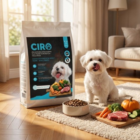 KARMA SUCHA DLA PSA WOŁOWINA WARZYWA BEEF MAŁE RASY DOROSŁE CIRO 5KG