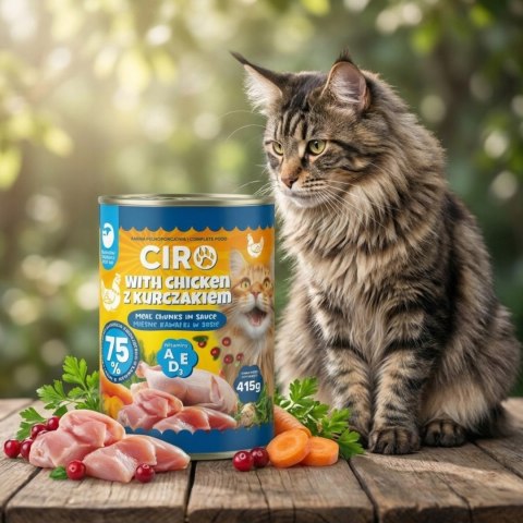 Karma Mokra Dla KOTA PUSZKA MIĘSNE KAWAŁKI W SOSIE 12x415G 75% Z KURCZAKIEM
