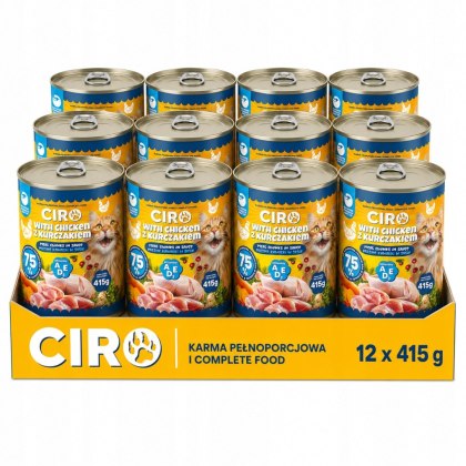 Karma Mokra Dla KOTA PUSZKA MIĘSNE KAWAŁKI W SOSIE 12x415G 75% Z KURCZAKIEM