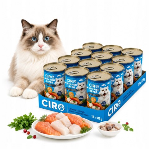 Karma Mokra Dla KOTA PUSZKA MIĘSNE KAWAŁKI W SOSIE 12x415G 75% Z RYBĄ