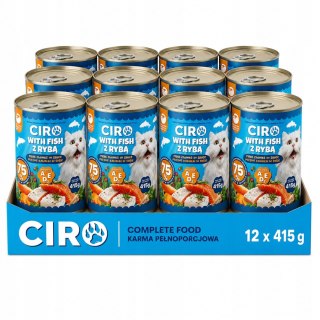 Karma Mokra Dla KOTA PUSZKA MIĘSNE KAWAŁKI W SOSIE 12x415G 75% Z RYBĄ