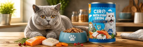Karma Mokra Dla KOTA PUSZKA MIĘSNE KAWAŁKI W SOSIE 12x415G 75% Z RYBĄ