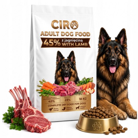 Karma sucha dla psa z JAGNIĘCINĄ CIRO 18 kg Adult Dog z Witaminami