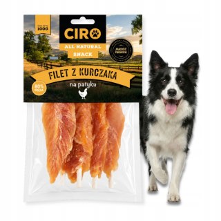 SMAKOŁYK DLA PSA Ciro Filet z Kurczaka na Patyku 100 g Miękki Suszony