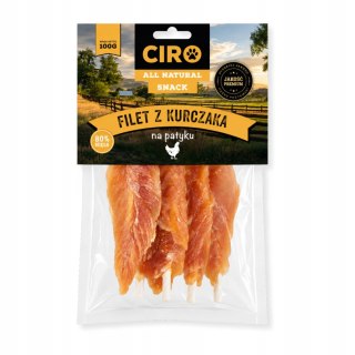 SMAKOŁYK DLA PSA Ciro Filet z Kurczaka na Patyku 100 g Miękki Suszony