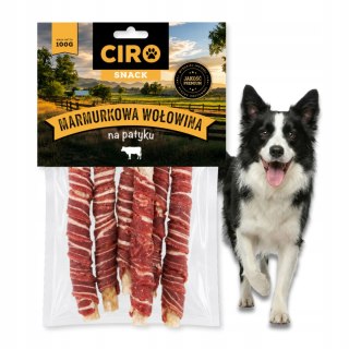 SMAKOŁYK DLA PSA Ciro Marmurkowa Wołowina na Patyku 100 g Suszony