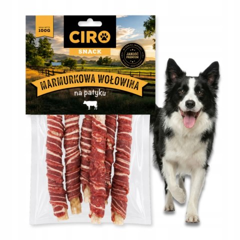 SMAKOŁYK DLA PSA Ciro Marmurkowa Wołowina na Patyku 100 g Suszony