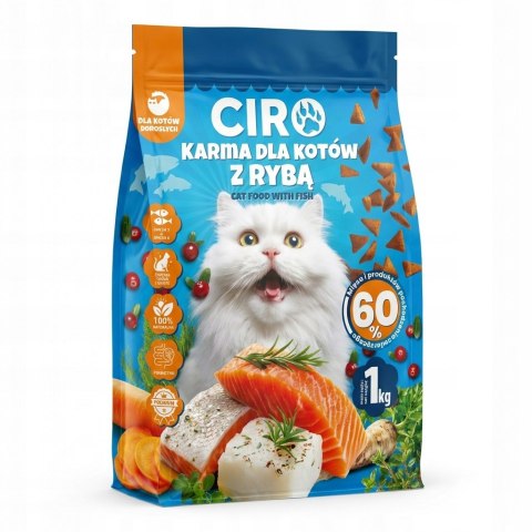 SUCHA KARMA DLA KOTA PO STERYLIZACJI Z RYBĄ 1KG ADULT DOROSŁE KOTY