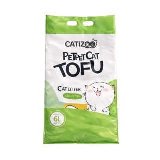 ŻWIREK DLA KOTA TOFU ZAPACH GREEN TEA ZBRYLAJĄCY NATURALNY BEZPYŁOWY 6L