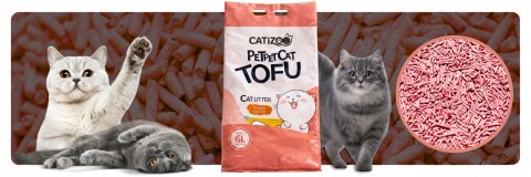 ŻWIREK TOFU DLA KOTA Catizoo Brzoskwiniowy Zbrylający 6 L 2.5 kg bezpyłowy