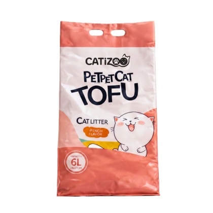 ŻWIREK TOFU DLA KOTA Catizoo Brzoskwiniowy Zbrylający 6 L 2.5 kg bezpyłowy