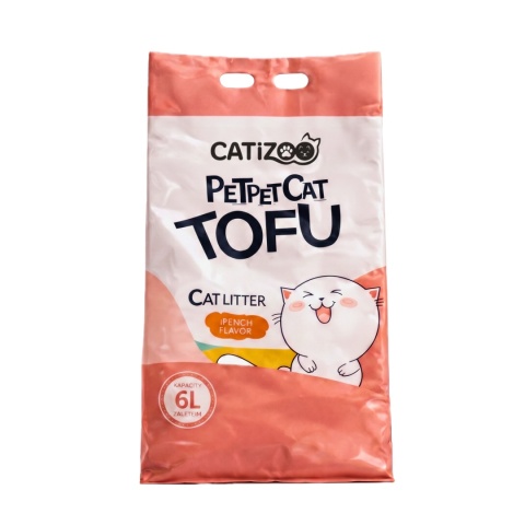 ŻWIREK TOFU DLA KOTA Catizoo Brzoskwiniowy Zbrylający 6 L 2.5 kg bezpyłowy