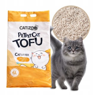 ŻWIREK TOFU DLA KOTA Catizoo Naturalny Zbrylający 6 L 2.5 kg bezpyłowy