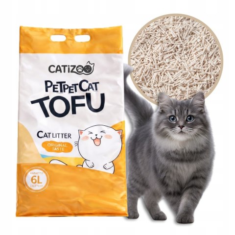 ŻWIREK TOFU DLA KOTA Catizoo Naturalny Zbrylający 6 L 2.5 kg bezpyłowy
