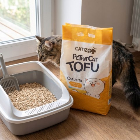 ŻWIREK TOFU DLA KOTA Catizoo Naturalny Zbrylający 6 L 2.5 kg bezpyłowy