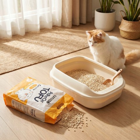 ŻWIREK TOFU DLA KOTA Catizoo Naturalny Zbrylający 6 L 2.5 kg bezpyłowy