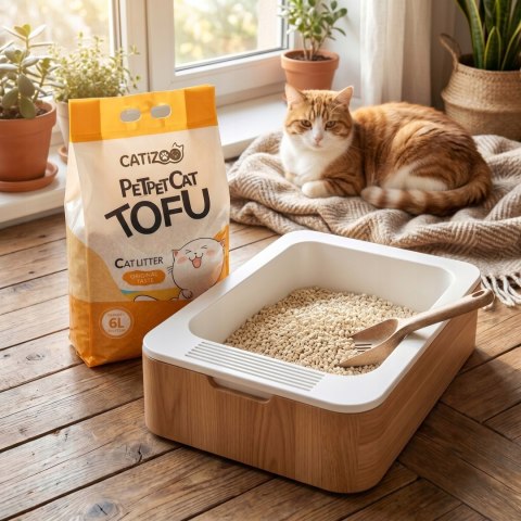 ŻWIREK TOFU DLA KOTA Catizoo Naturalny Zbrylający 6 L 2.5 kg bezpyłowy