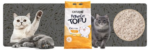 ŻWIREK TOFU DLA KOTA Catizoo Naturalny Zbrylający 6 L 2.5 kg bezpyłowy