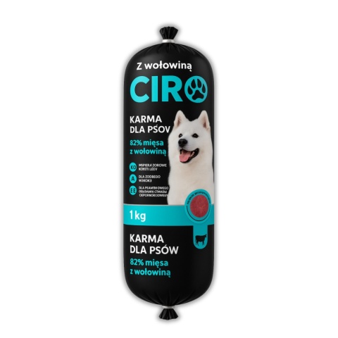 Baton dla psa z WOŁOWINĄ 1KG 82% mięsa