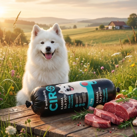 Baton dla psa z WOŁOWINĄ 1KG 82% mięsa