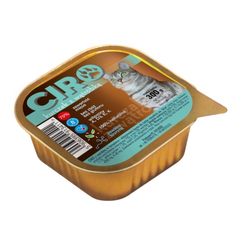 Foremka pasztet dla kota bez GLUTENU z KURCZAKIEM oraz WĄTRÓBKĄ 75% 300g