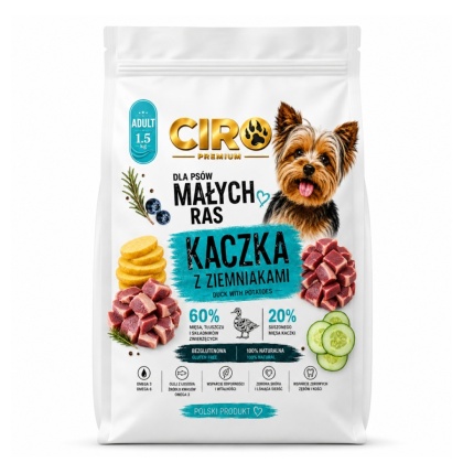 KARMA SUCHA DLA PSA DZICZYZNA Z ZIEMNIAKMI dla małych rasa 1.5kg CIRO