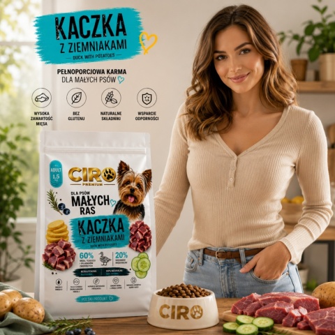 KARMA SUCHA DLA PSA DZICZYZNA Z ZIEMNIAKMI dla małych rasa 1.5kg CIRO