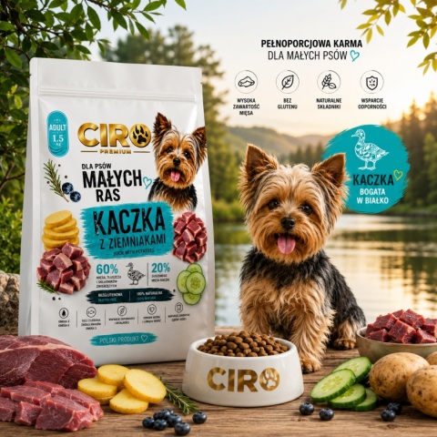 KARMA SUCHA DLA PSA DZICZYZNA Z ZIEMNIAKMI dla małych rasa 1.5kg CIRO