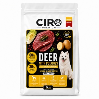 KARMA SUCHA DLA PSA JELEŃ Z ZIEMNIAKMI WSZYSTKIE RASY CIRO PREMIUM 5KG