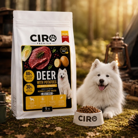 KARMA SUCHA DLA PSA JELEŃ Z ZIEMNIAKMI WSZYSTKIE RASY CIRO PREMIUM 5KG