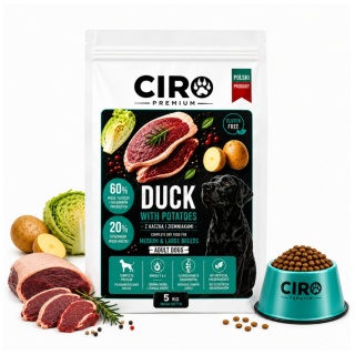 KARMA SUCHA DLA PSA KACZKA Z ZIEMNIAKMI WSZYSTKIE RASY CIRO PREMIUM 5KG