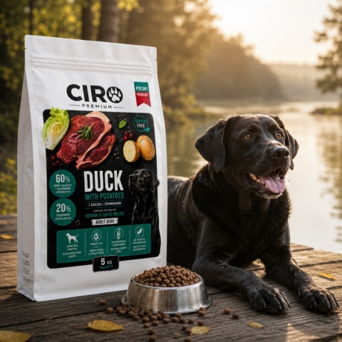 KARMA SUCHA DLA PSA KACZKA Z ZIEMNIAKMI WSZYSTKIE RASY CIRO PREMIUM 5KG