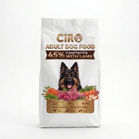 Karma sucha dla psa z JAGNIĘCINĄ CIRO 18 kg Adult Dog z Witaminami