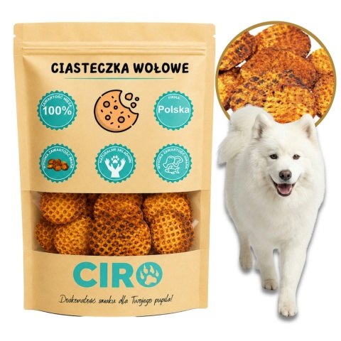 Smaczek treningowy dla psa 100% mięsa CIASTECZKA WOŁOWE 50g