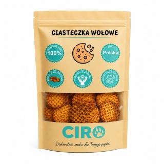 Smaczek treningowy dla psa 100% mięsa CIASTECZKA WOŁOWE 50g