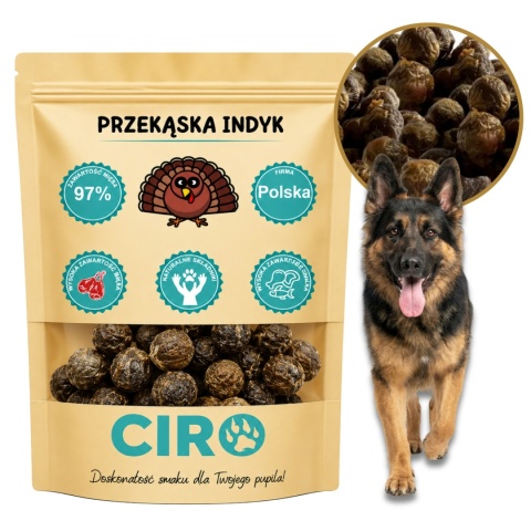 Smaczek treningowy dla psa 100% mięsa kuleczki z indykiem 100g
