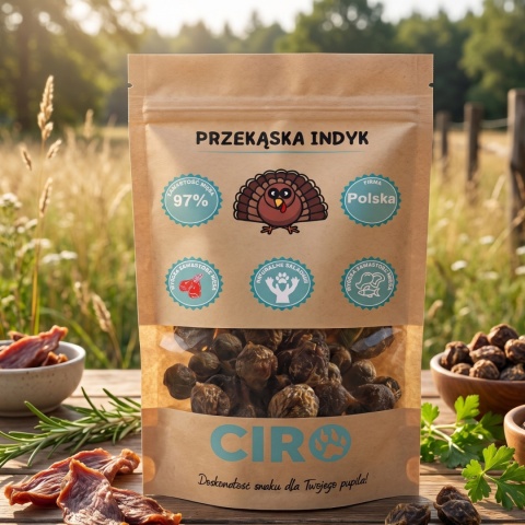 Smaczek treningowy dla psa 100% mięsa kuleczki z indykiem 100g