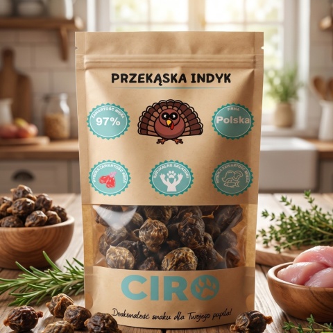 Smaczek treningowy dla psa 100% mięsa kuleczki z indykiem 100g